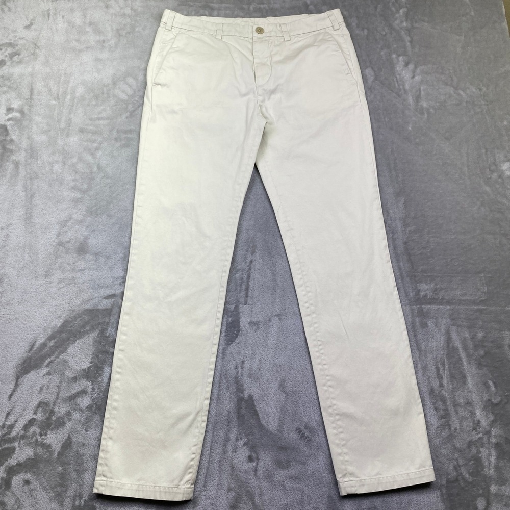 Arket Mens Slim Fit Organic Cotton Twill Trousers Pants EU Sz 48‎ Fits 32 Preppy